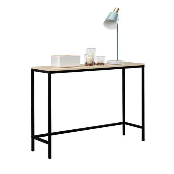Industrial Style Porch Table Single Layer Light Walnut Color Triamine Board-8