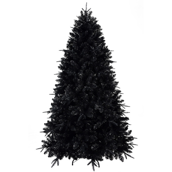 Artificial 5ft Black LED-lit Christmas Tree with 1076PE/PVC Mixed Branch Tips,Hinged Premium & Foldable Base for Indoor Holiday Decorating-10