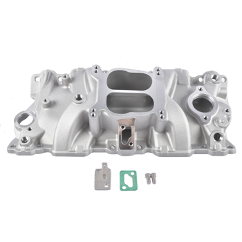 2104 Front Dual Plane Intake Manifold Fits for Small Block Chevy SBC 262-400 V8 1987-1995