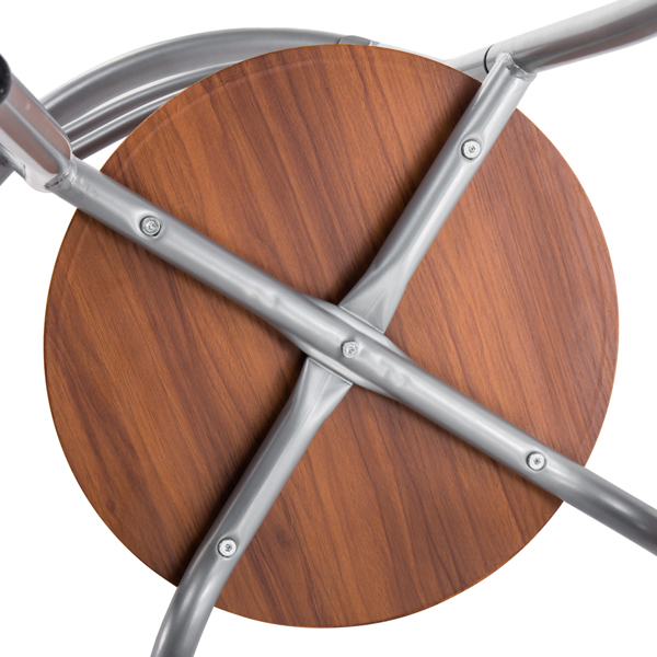 【Replace 35204938】Brown Wood Grain PVC Breakfast Table (One Table and Two Chairs)-19