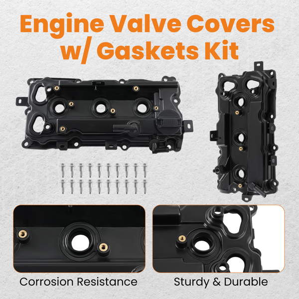 2pcs Valve Cover w/ Gasket & Cap Fit for Nissan Altima Pathfinder V6 3.5L 2015-2018-3