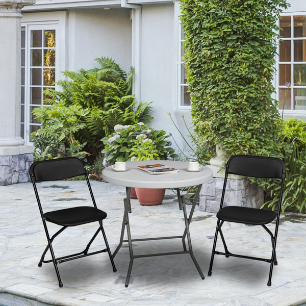 【Replace 8542051】4pcs Injection Molding Classic Garden Plastic Folding Chair Black-22