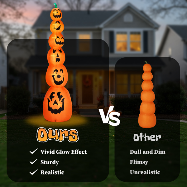 9FT Halloween Inflatable Stacked Pumpkins, Blow up 6 Pumpkins Inflatable with Built-in LED Lights Outdoor Decorations Large Party Yard Decoration-12