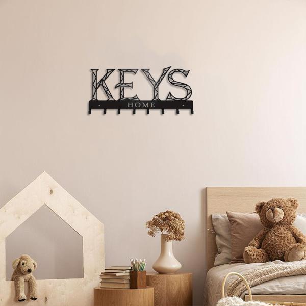 1pc Metal Wall - Mounted Key Holder Hook: A Stylish Decorative Wall Decoration. The Punching/Adhesive Installation Storage Solution Ensures Easy and Neat Key Organization.Wall Sculptures.-10
