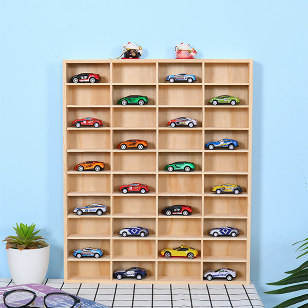 Wooden 1/64 Scale Toy Car Hot Diecast Wheels Matchbox Display Case Storage Gift-6