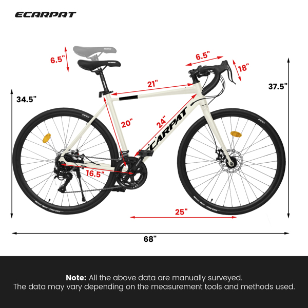 700Cx28 Road Bike, Lightweight Aluminum Frame, Disc Brakes, 16-Speed, Fast Acceleration, Suitable for Men and Women, Ideal for High-Intensity Riding -6