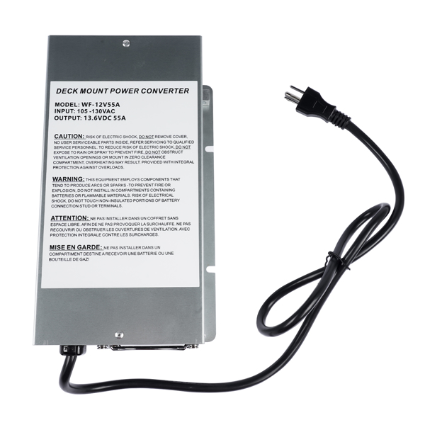 55 Amp 12V Deck RV Power Converter Charger for RV Trailer Camper WF-9855 WF-9855-MBA-9