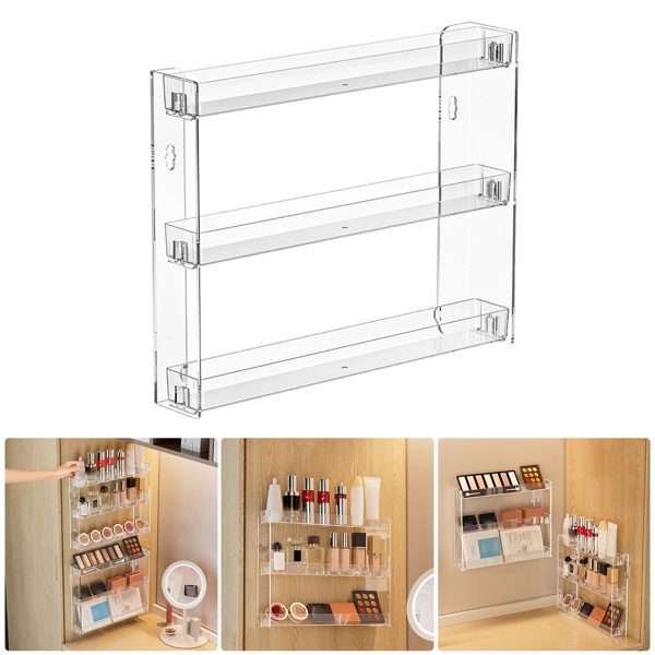 3 Tier Wall Floating Shelf Set DIY Mount Storage Book Acrylic Display Rack-7