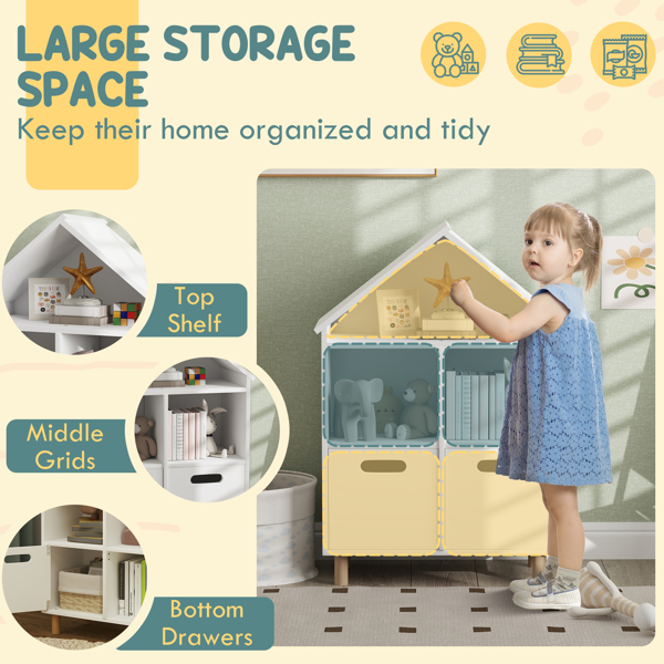 Kids Shelf Book/Storage Cabinet-Pink-3