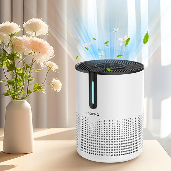 （Amazon&TEMU: Prohibited,No weekend orders.）MOOKA 475Sq.ft Air Purifier Cleaner HEPA Filter Remove Odor Dust Mold Home Allergies Smog-5