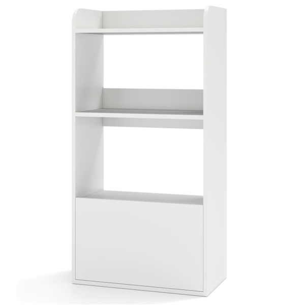 White Freestanding Bookshelf with 3-Tier Shelf -4
