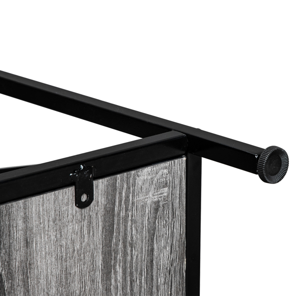 Artisasset Grey MDF Countertop Black Wrought Iron Base 2 Layers Forked Console Table-7
