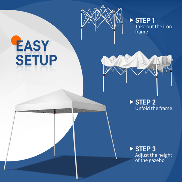 2.4 x 2.4m Portable Home Use Waterproof Folding Tent White-8