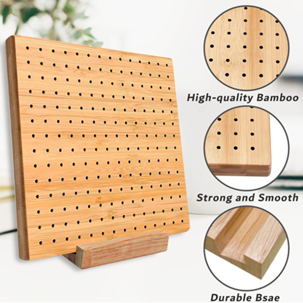  Bamboo Bloking Board Handcrafted Knitting Blocking Mat Non-Slip Grid for Granny Squares, Yarn Tools Gifts for Crafters-1
