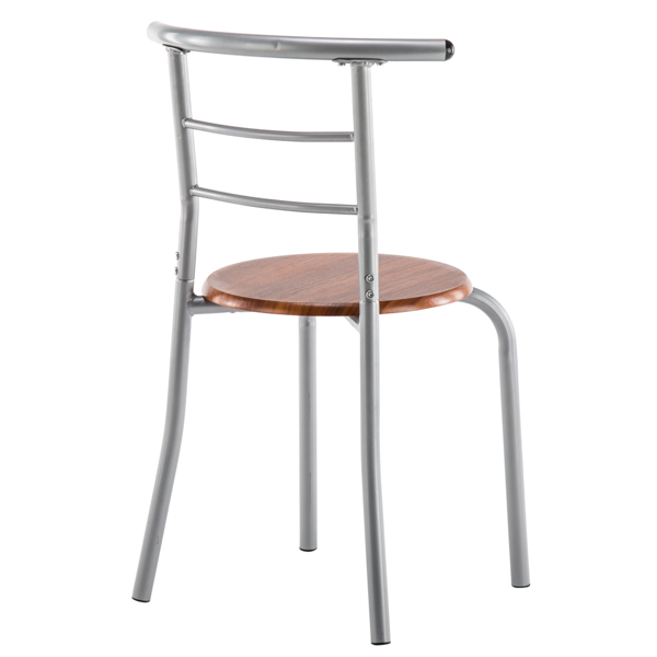 【Replace 35204938】Brown Wood Grain PVC Breakfast Table (One Table and Two Chairs)-9