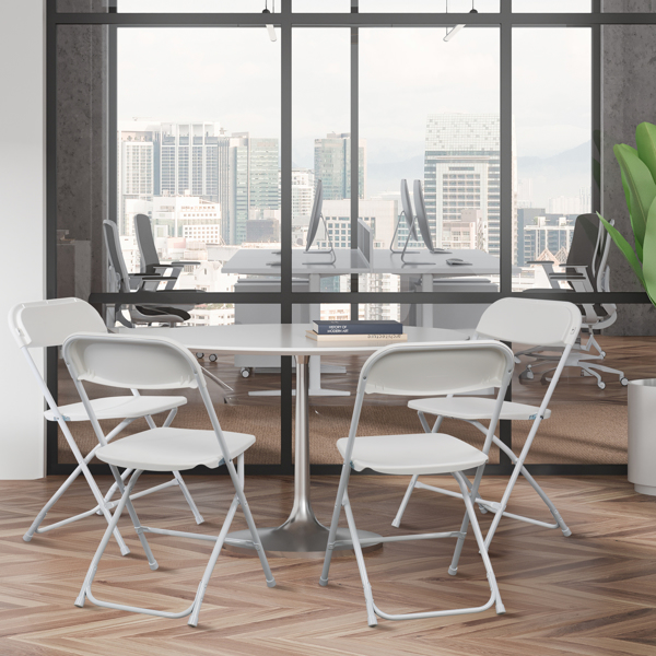 【Replace 10995986】10pcs Injection Molding Classic Garden Plastic Folding Chair White-3