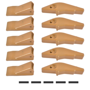 Weld-on Flush Mount L2520N-2AH Bucket Shanks 2A Bucket Teeth with Pins 5 Packs Fit for Many Small Backhoe Mini Excavator and Tractor Buckets