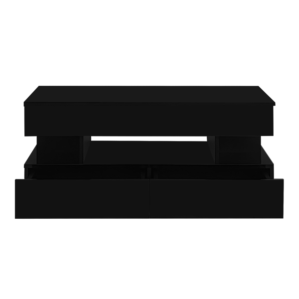  Lift-Top Coffee Table with 2 Drawers, Modern Coffee Table with Adequate Hidden Compartment, Multi-Functional Lift-Top Coffee Table with High-Gloss Finish for Living Room-6