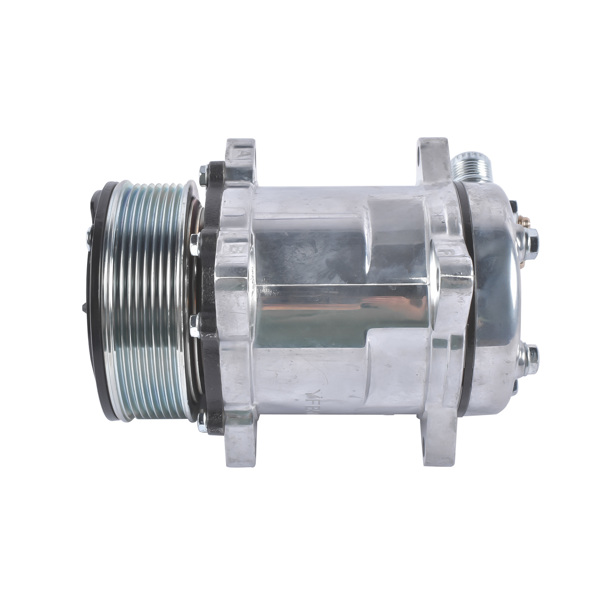 12V A/C Air Conditioning Compressor w/Clutch Replacement for Sanden 508 8-Groove Serpentine Pulley HC5004C-6