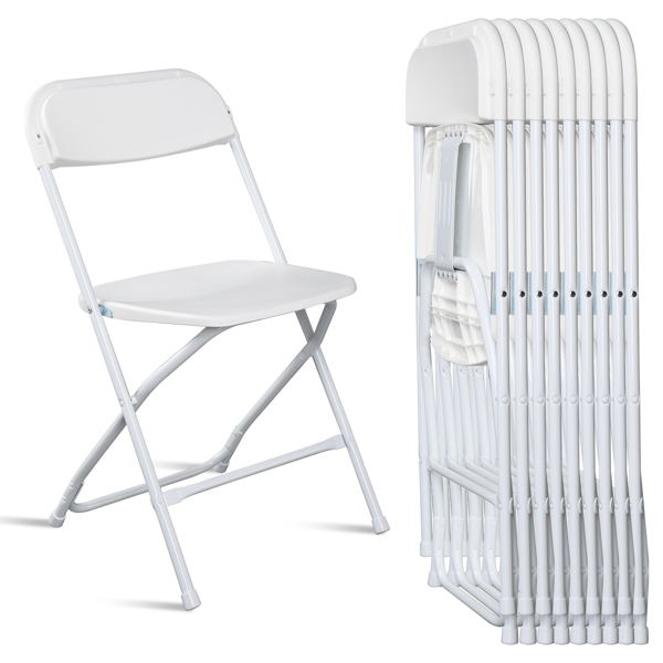 【Replace 10995986】10pcs Injection Molding Classic Garden Plastic Folding Chair White-18