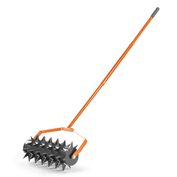 18in Lawn Aerator, Heavy Duty Rolling Aerator Lawn Tool, Manual Lawn Aerator Yard Aerator