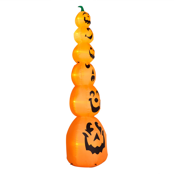 9FT Halloween Inflatable Stacked Pumpkins, Blow up 6 Pumpkins Inflatable with Built-in LED Lights Outdoor Decorations Large Party Yard Decoration-3