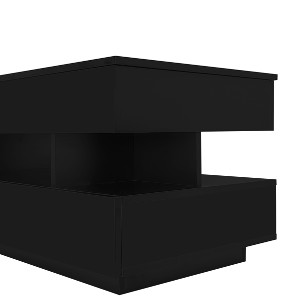  Lift-Top Coffee Table with 2 Drawers, Modern Coffee Table with Adequate Hidden Compartment, Multi-Functional Lift-Top Coffee Table with High-Gloss Finish for Living Room-8