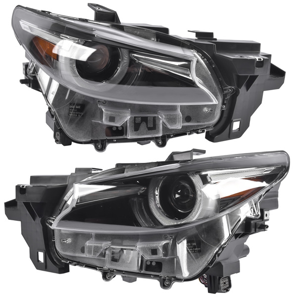 2X Left + Right LED Headlight Headlamp W/AFS Replacement for Mazda Replacement for CX-9 2016-2023 2.5L-1