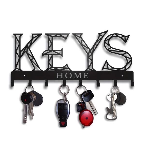 1pc Metal Wall - Mounted Key Holder Hook: A Stylish Decorative Wall Decoration. The Punching/Adhesive Installation Storage Solution Ensures Easy and Neat Key Organization.Wall Sculptures.-7