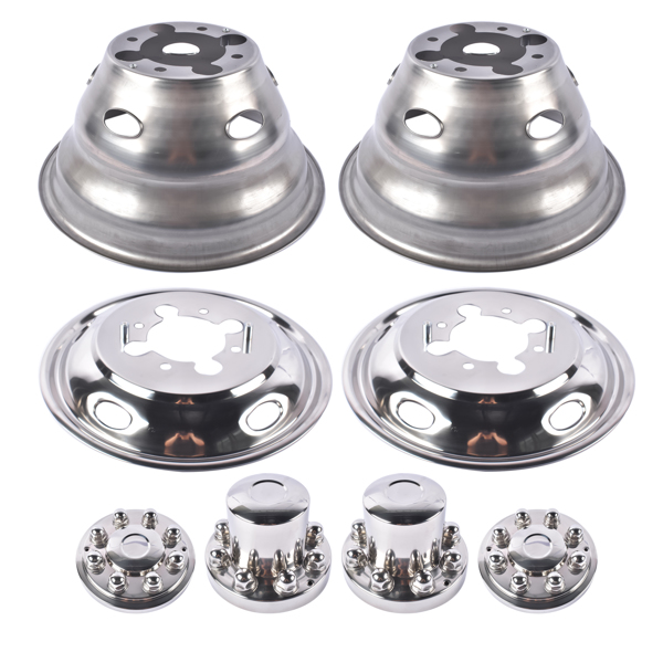 Stainless Steel Dual Wheel Simulator Covers Fit for 2003-2018 Replacement for Dodge Replacement for Ram 3500 17"-6