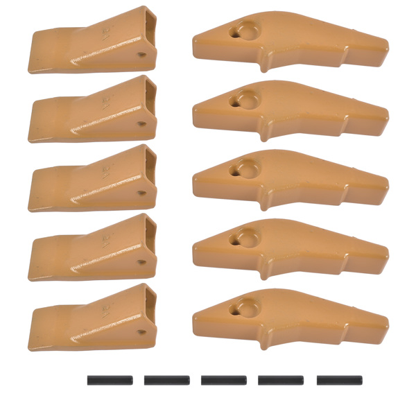 Weld-on Flush Mount L2520N-2AH Bucket Shanks 2A Bucket Teeth with Pins 5 Packs Fit for Many Small Backhoe Mini Excavator and Tractor Buckets-1