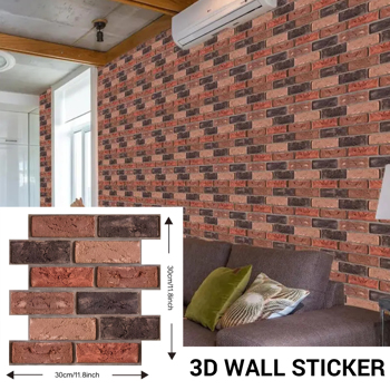 3D Tile Brick Wall Sticker Self-adhesive Waterproof Foam Panel Wallpaper 10pcs