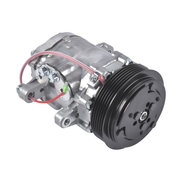A/C Compressor with 6-Groove Pulley Replacement for Sanden SD7 Style Serpentine Belt Mini HC5005C-2
