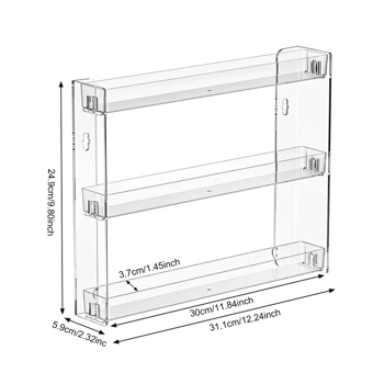 3 Tier Wall Floating Shelf Set DIY Mount Storage Book Acrylic Display Rack