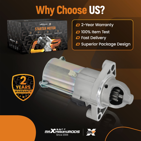 Starter Motor Fit for Honda Accord Civic Element CR-V Acura 2.0L 2.4L 2006-2012-3