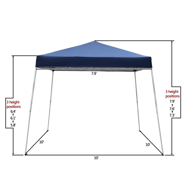 8*8ft Portable Home Use Waterproof Folding Tent Blue-42