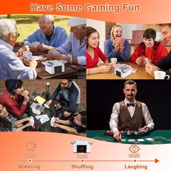 Automatic Card Shuffler Electric 2-Deck – One-Press 2-Second Shuffle, Clear View Window, Quiet 70 dB, 2 000 mAh Rechargeable, Works with Standard & Specialty Cards, Perfect for Family & Party Games-7