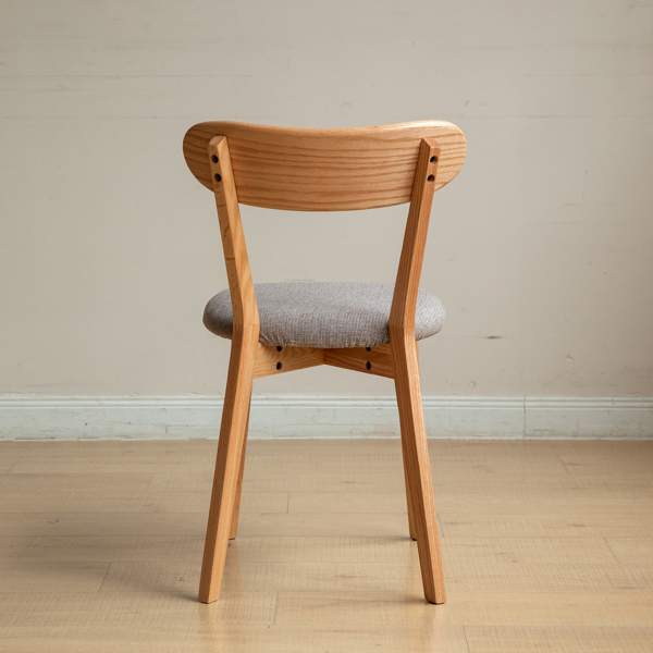 (Set of 4 pcs) Dining Chair Wooden FAS Grade Oak Natural Wood Made in North America 100% Dirt-free Wood Chair Solid Chair Table Chair Wooden Living Room Chair Simple And Natural 47.5 * 55.5 * 78cm -3
