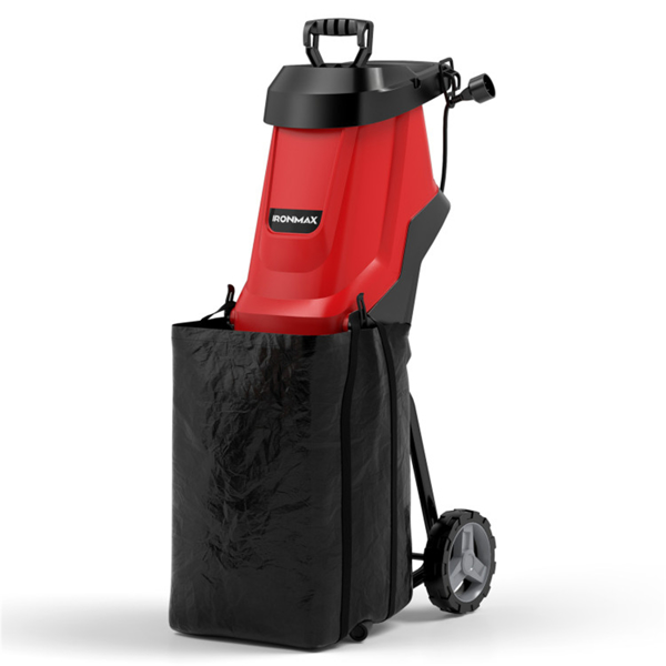 ﻿  15 Amp Electric Wood Chipper - 4000 RPM, 1.77" Max Diameter, 15:1 Reduction Rate with 12-Gallon Collection Bag, Red-2