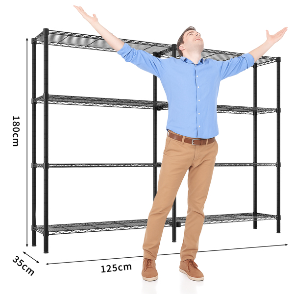 49.2''W  Adjustable  Storage Shelves   NSF  Wire Shelving Unit Multiple rows   Shelving for Storage Rack Shelves for Storage Heavy Duty Garage Shelf Pantry Shelves Kitchen Shelving,  49.2''W*70.86''H*-13