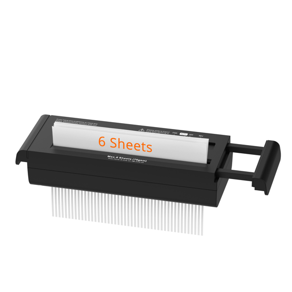 Small Paper Shredder for Home, 6 Sheet Strip Cut Paper Shredder Without Basket,Portable Shredder Extendable Arm Design with Overheat Protection for Home Office-1