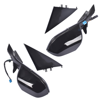 Left Driver+Right Passenger Side Mirror Black Fit for Tesla Model 3 M3 2017-2023 EV/BEV ABS Plastic Front Heated Side View 13PIN Memory Recall Power Glass Adjusted Power Fold 51167177128