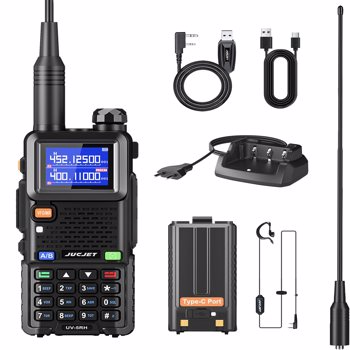 BAOFENG UV-5RH 10w GMRS Ham Radio with Long Range Walkie Talkies, Multifunctional Use, USB-C Charging, 999 Channels, Colorful LCD Display, Audio Produces