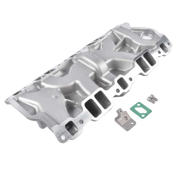 2104 Front Dual Plane Intake Manifold Fits for Small Block Chevy SBC 262-400 V8 1987-1995-3