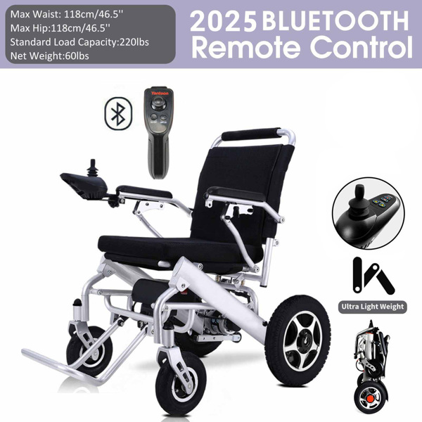 Lightweight Foldable Electric Wheelchair Intelligent All Terrain for Senior-13