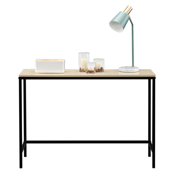 Industrial Style Porch Table Single Layer Light Walnut Color Triamine Board-2