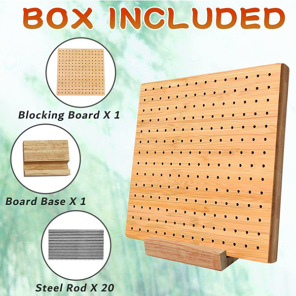  Bamboo Bloking Board Handcrafted Knitting Blocking Mat Non-Slip Grid for Granny Squares, Yarn Tools Gifts for Crafters-9