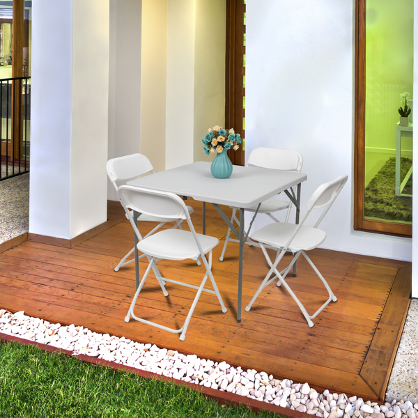 【Replace 10995986】10pcs Injection Molding Classic Garden Plastic Folding Chair White-32