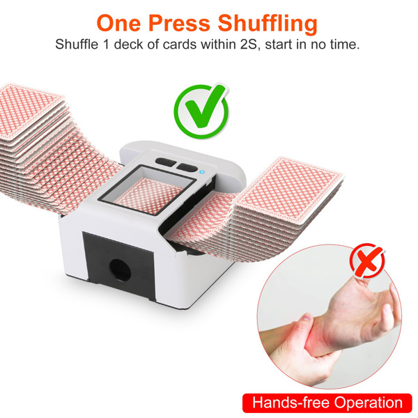 Automatic Card Shuffler Electric 2-Deck – One-Press 2-Second Shuffle, Clear View Window, Quiet 70 dB, 2 000 mAh Rechargeable, Works with Standard & Specialty Cards, Perfect for Family & Party Games-5