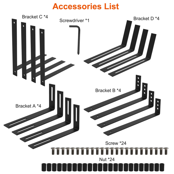 Adjustable Heavy-Duty Iron Planter Bracket | 6.1-11.6" Extendable Tray + 2.36-6.9" Two-Level Adjustable Hook-11